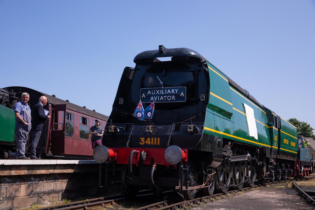 The Battle of Britain Class locomotive No:34081 has temporarily changed its name from “92 Squadron” to “Royal Auxiliary Air Force”